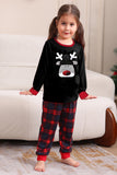 Black Red Family Matching Pajamas Adult Kids Baby Tops and Plaid Pants Christmas Pajamas Set