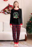 Black Red Family Matching Pajamas Adult Kids Baby Tops and Plaid Pants Christmas Pajamas Set