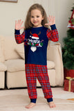 Red Navy Long Sleeves Plaid Pants Christmas Family Matching Pajamas