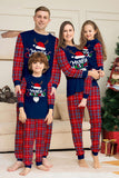 Red Navy Long Sleeves Plaid Pants Christmas Family Matching Pajamas