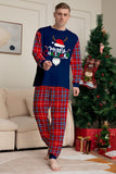 Red Navy Long Sleeves Plaid Pants Christmas Family Matching Pajamas