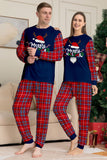 Red Navy Long Sleeves Plaid Pants Christmas Family Matching Pajamas