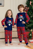 Red Navy Long Sleeves Plaid Pants Christmas Family Matching Pajamas