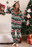 Black One Piece Christmas Tree Pattern Matching Family Pajamas