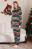 Black One Piece Christmas Tree Pattern Matching Family Pajamas