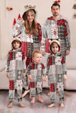 Grey Red One Piece Snowflake Printed Christmas Family Matching Pajamas