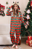 Green Red One Piece Snowflake Plaid Christmas Family Matching Pajamas