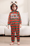 Green Red One Piece Snowflake Plaid Christmas Family Matching Pajamas