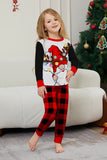 Black Red Santa Printed Plaid Pants Christmas Family Matching Pajamas