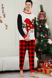 Black Red Santa Printed Plaid Pants Christmas Family Matching Pajamas