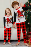 Black Red Santa Printed Plaid Pants Christmas Family Matching Pajamas