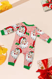 Red Striped Long Sleeves Santa Printed Christmas Family Matching Pajamas