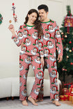 Red Striped Long Sleeves Santa Printed Christmas Family Matching Pajamas
