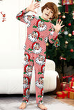 Red Striped Long Sleeves Santa Printed Christmas Family Matching Pajamas