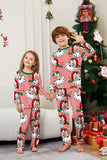 Red Striped Long Sleeves Santa Printed Christmas Family Matching Pajamas