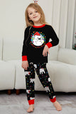 Black Long Sleeves Pear Pattern Printed Christmas Family Matching Pajamas
