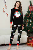 Black Long Sleeves Pear Pattern Printed Christmas Family Matching Pajamas