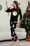 Black Long Sleeves Pear Pattern Printed Christmas Family Matching Pajamas