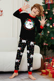 Black Long Sleeves Pear Pattern Printed Christmas Family Matching Pajamas