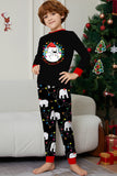 Black Long Sleeves Pear Pattern Printed Christmas Family Matching Pajamas