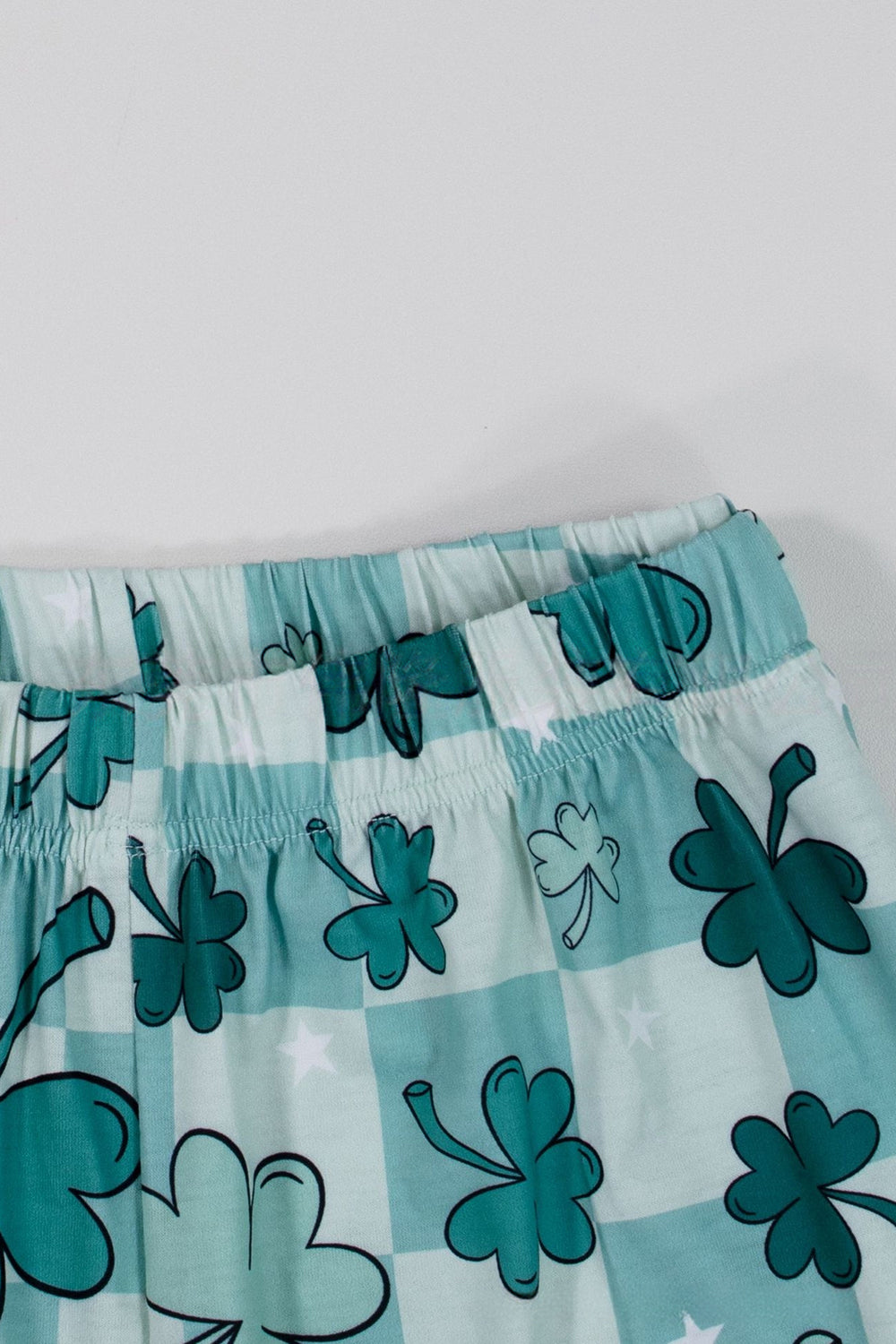 Light Blue Printed Short Sleeves Matching Family Pajamas