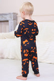 Navy Ghost Printed Long Sleeves Family Halloween Pajamas
