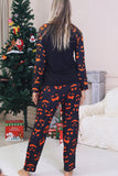 Navy Ghost Printed Long Sleeves Family Halloween Pajamas