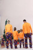 Orange Ghost Printed Long Sleeves Family Halloween Pajamas