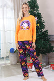 Orange Ghost Printed Long Sleeves Family Halloween Pajamas