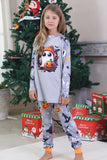Grey Printed Long Sleeves Family Halloween Matching Pajamas