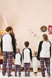 Black and White Plaid Tree Printed Christmas Family Matching Pajamas