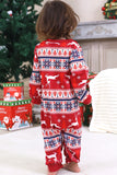 Red Winter Reindeer Printed Christmas Family Matching Pajamas