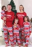 Red Winter Reindeer Printed Christmas Family Matching Pajamas
