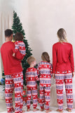 Red Winter Reindeer Printed Christmas Family Matching Pajamas