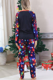 Navy Lights Tree Printed Christmas Family Matching Pajamas