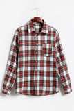 Red Plaid Lapel Long Sleeves Christmas Family Matching Shirts