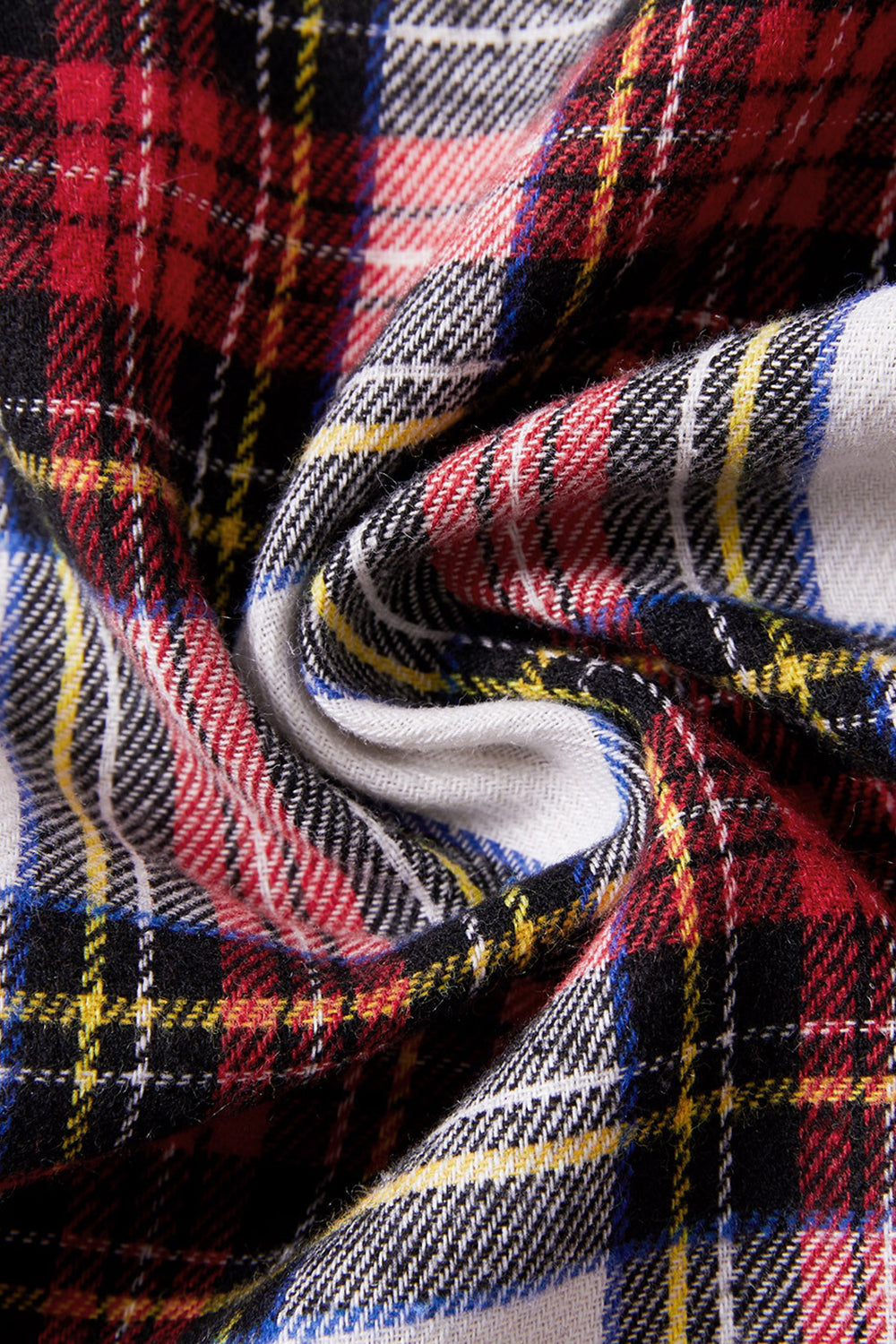 Red Plaid Lapel Long Sleeves Christmas Family Matching Shirts