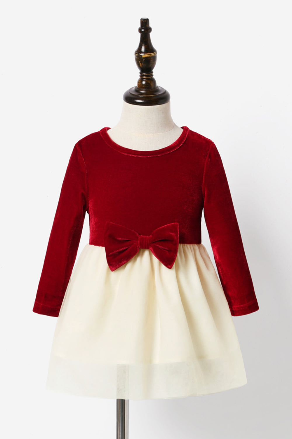 Red Plaid Velvet Long Sleeves Holiday Family Matching Pajamas