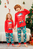 Red Merry Christmas Santa Printed Family Matching Pajamas