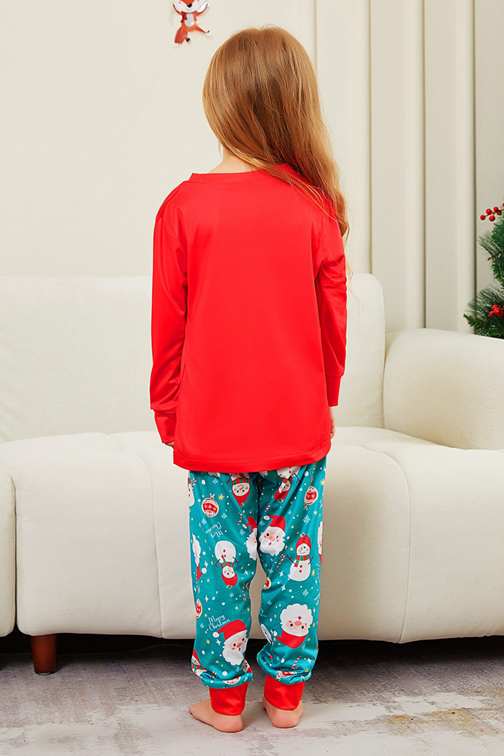 Red Merry Christmas Santa Printed Family Matching Pajamas