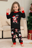 Black Merry Christmas Santa Printed Family Matching Pajamas