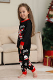 Black Merry Christmas Santa Printed Family Matching Pajamas