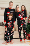 Black Merry Christmas Santa Printed Family Matching Pajamas