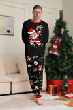 Black Merry Christmas Santa Printed Family Matching Pajamas
