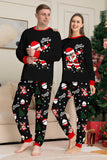 Black Merry Christmas Santa Printed Family Matching Pajamas