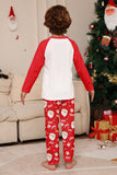 Red Santa Printed Round Neck Christmas Family Matching Pajamas