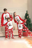 Red Santa Printed Round Neck Christmas Family Matching Pajamas