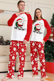 Red Santa Printed Round Neck Christmas Family Matching Pajamas