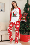 Red Santa Printed Round Neck Christmas Family Matching Pajamas