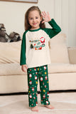 Dark Green Christmas Printed Santa Family Matching Pajamas